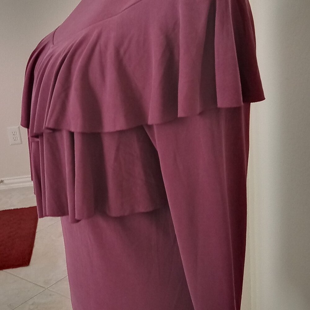 Berry Colored Ruffle Top - Picture 4 of 7